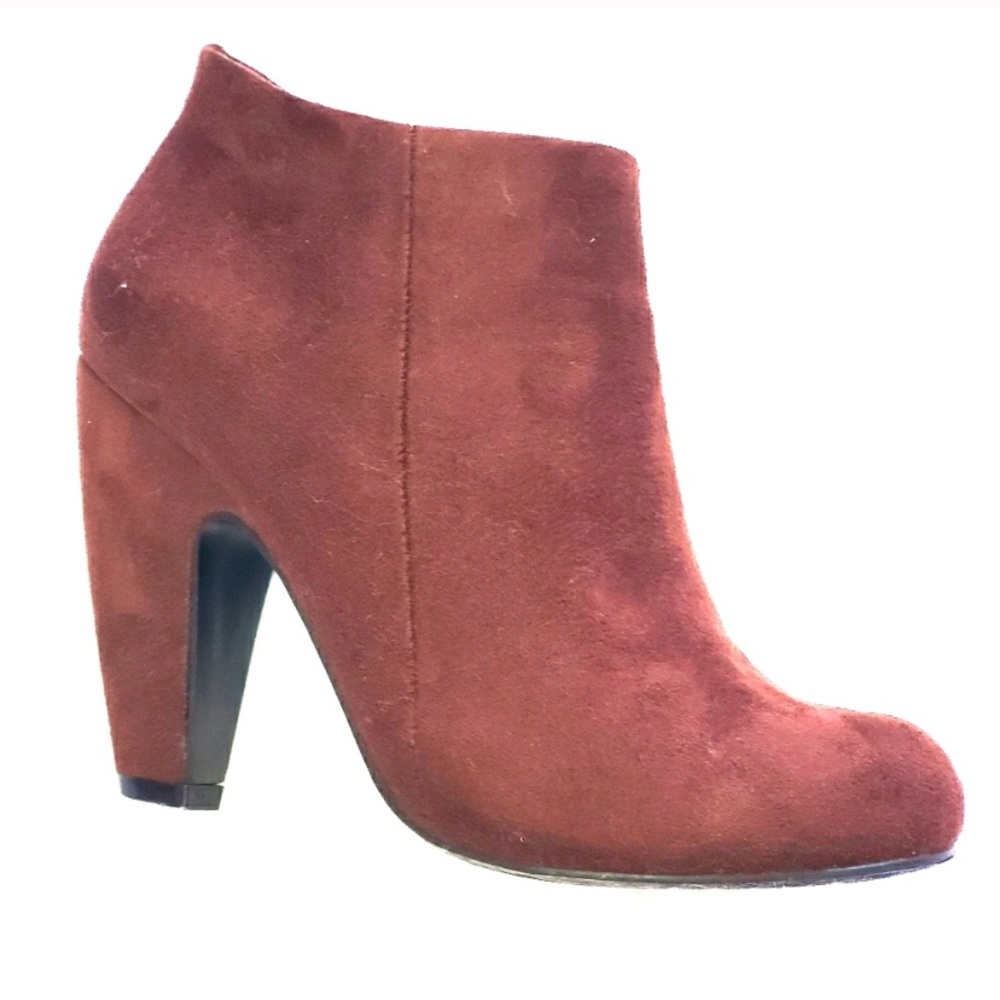 BAMBOO Brown Suede Booties - Size: 6.5